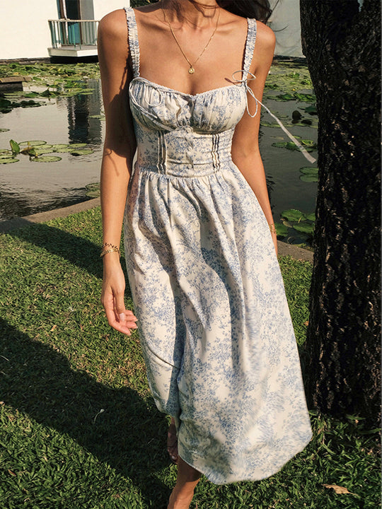 EB | Garten Elegantes Midi Kleid mit Blumenmuster