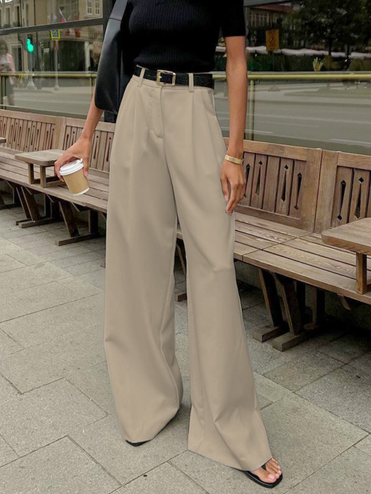 EB | Elegante Hose mit Weitem Bein Ohne Gürtel