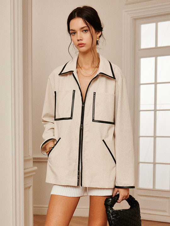 EB | Leinen Doppel-Zip-Jacke