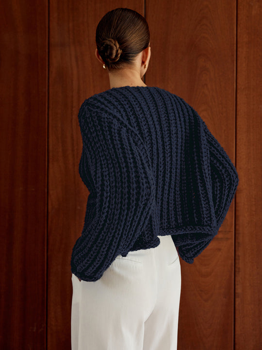 EB | Chunky Strickcardigan Große Knöpfe Elegante und Lässige Passform