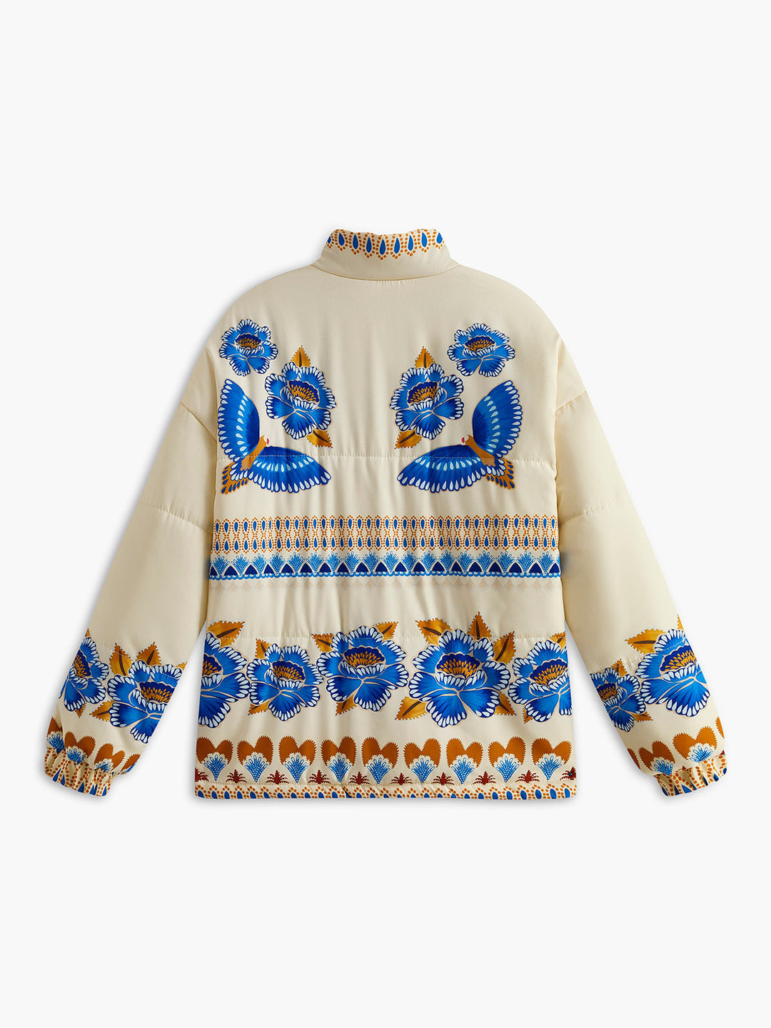 EB | Bohemian Winterjacke mit Druck und Reißverschluss