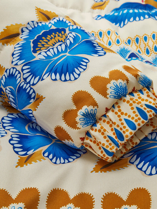 EB | Bohemian Winterjacke mit Druck und Reißverschluss