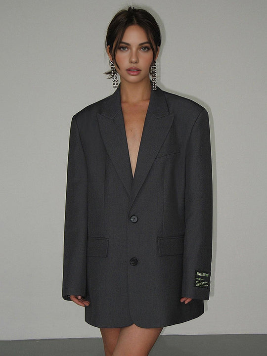 EB | Übergroße Blazer - Lang geschnitten mit einreihigem Schnitt
