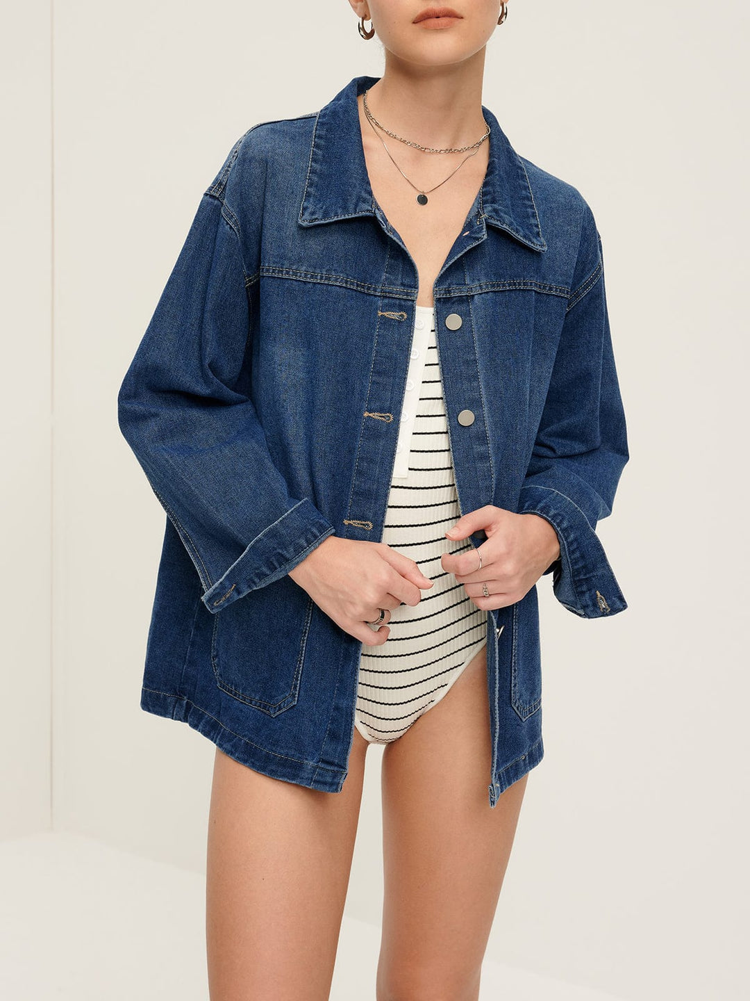 EB | Übergröße Denim Jacke Lässig und Vielseitig