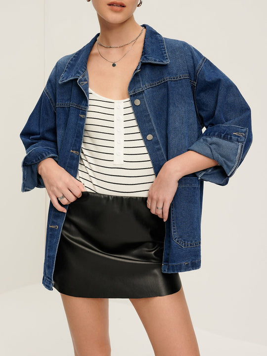 EB | Übergröße Denim Jacke Lässig und Vielseitig