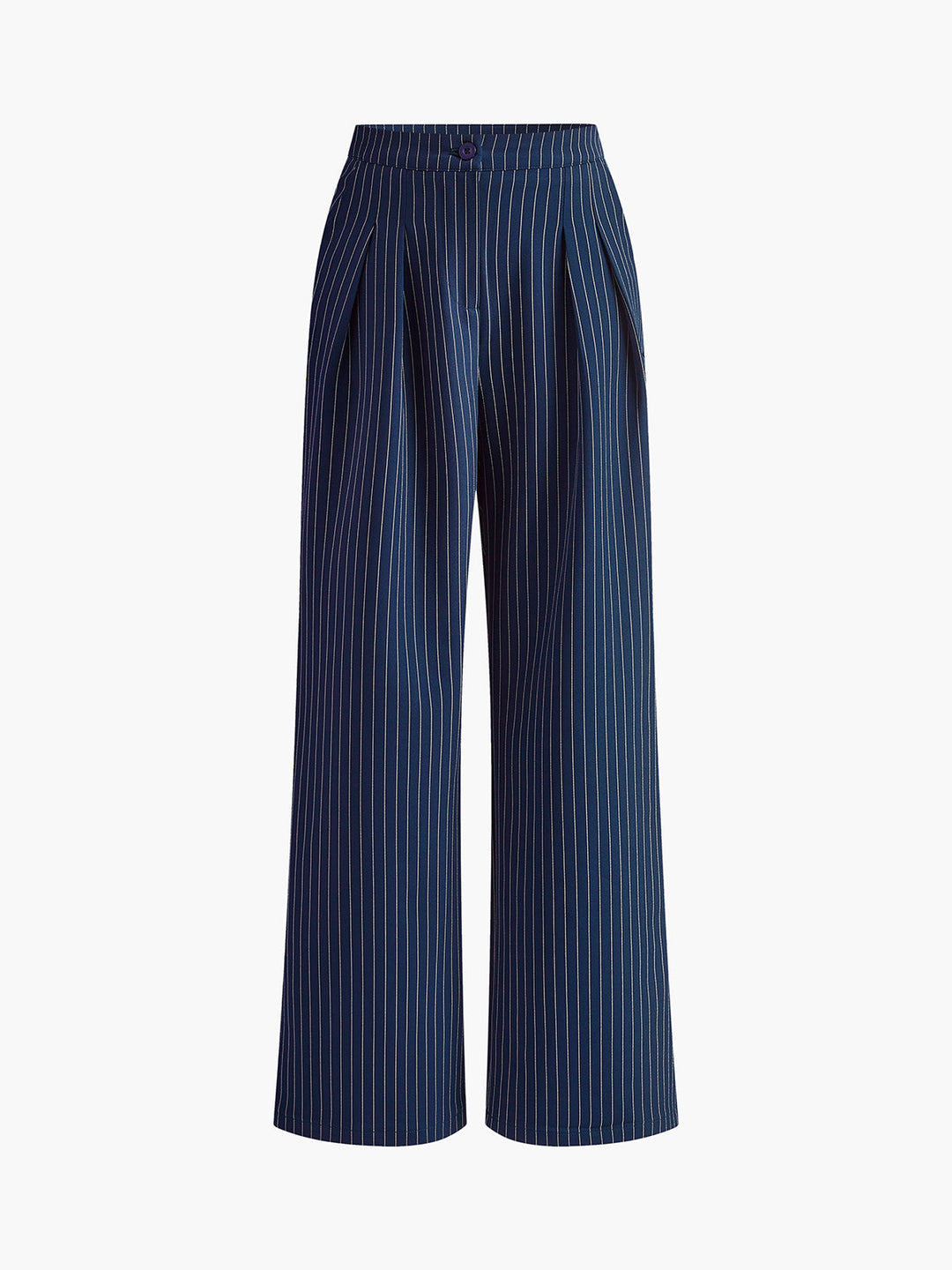 EB | Elegante Nadelstreifen-Faltenhose mit Weitem Bein