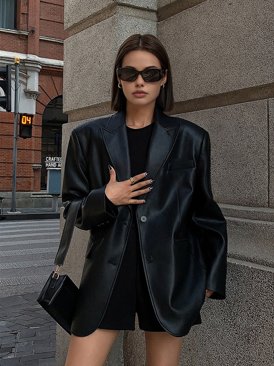 EB | Lederlook Blazer für Damen