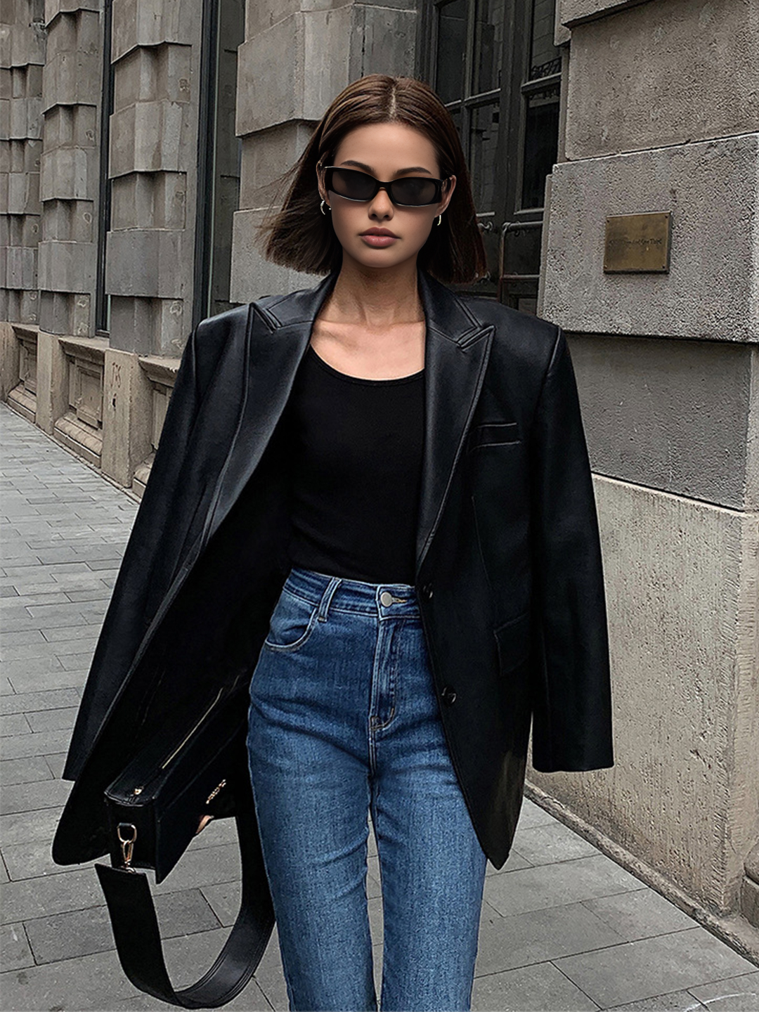 EB | Lederlook Blazer für Damen