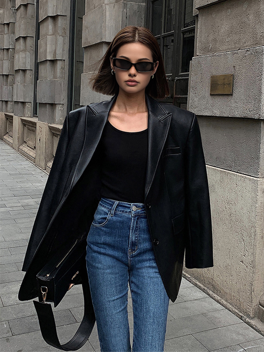EB | Lederlook Blazer für Damen