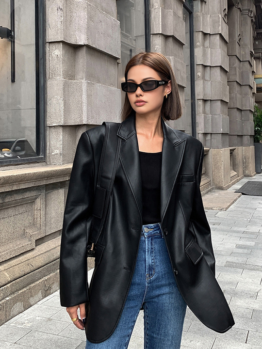 EB | Lederlook Blazer für Damen