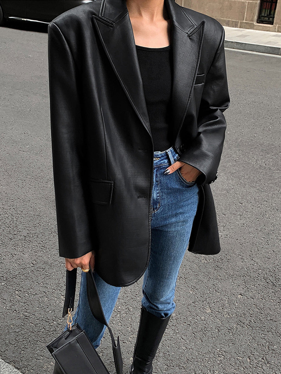 EB | Lederlook Blazer für Damen