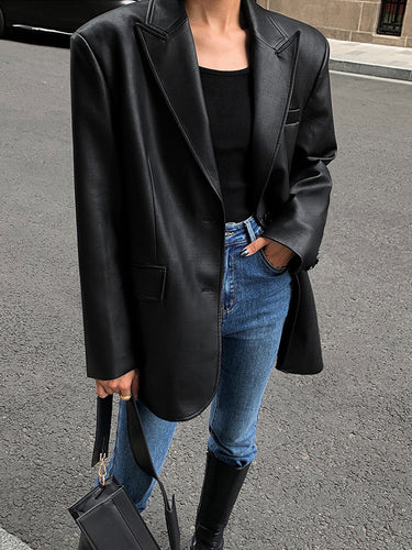 EB | Lederlook Blazer für Damen