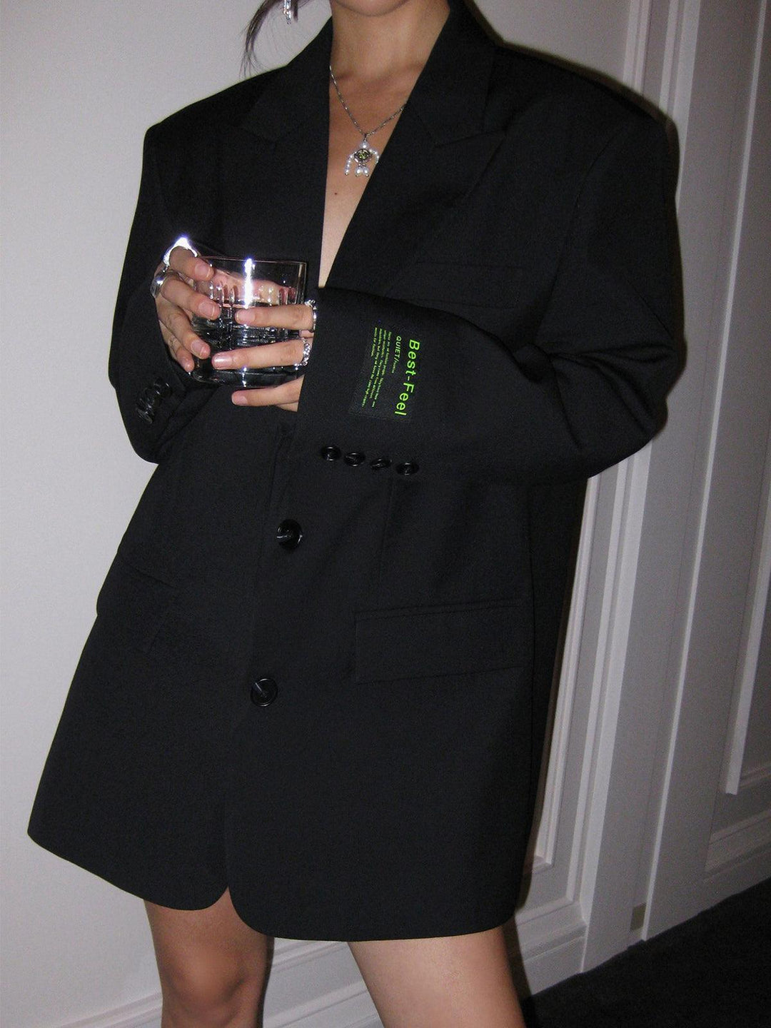 EB | Stilvoller Damen Blazer Kleid mit Langen Ärmeln