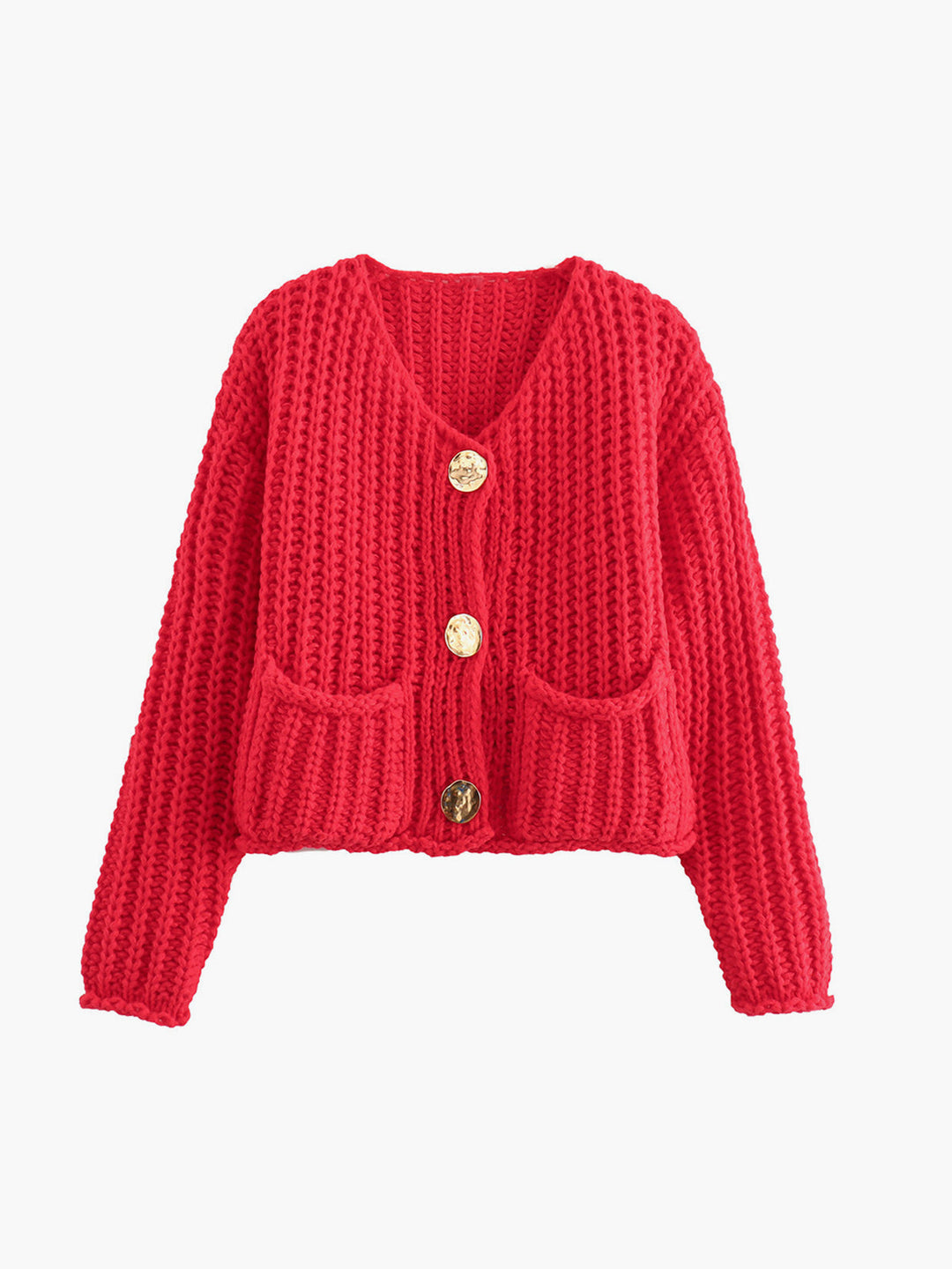 EB | Chunky Strickcardigan Große Knöpfe Elegante und Lässige Passform