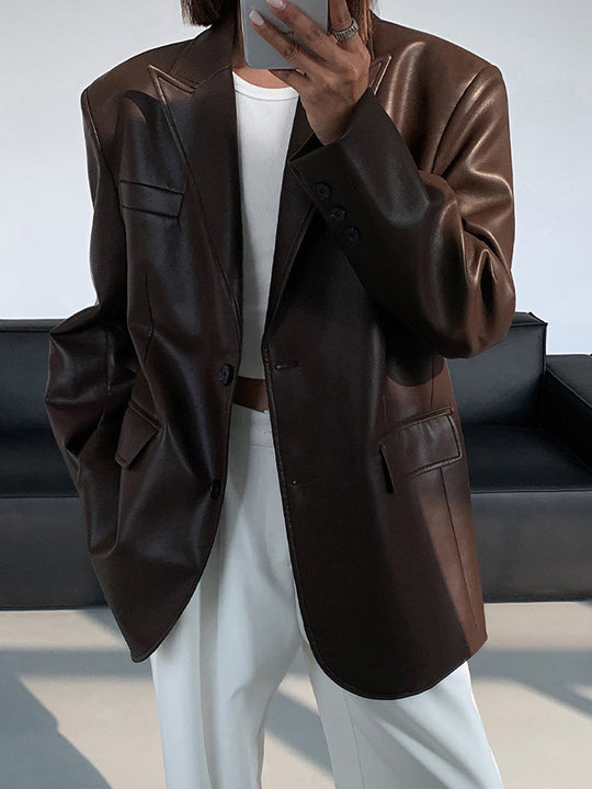 EB | Lederlook Blazer für Damen