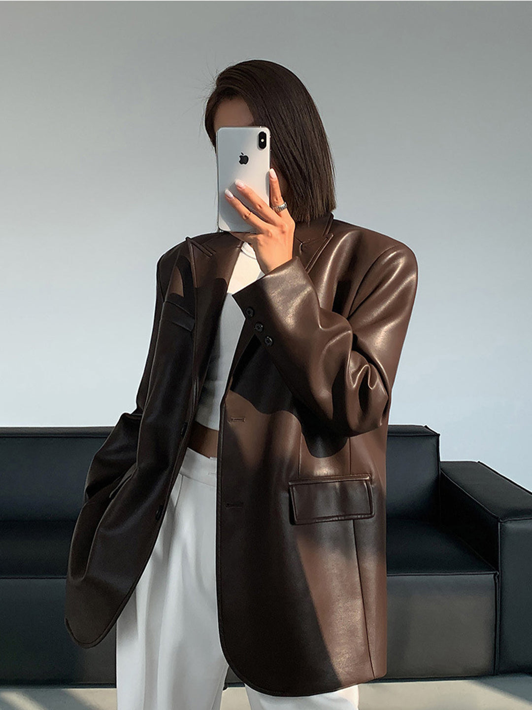 EB | Lederlook Blazer für Damen