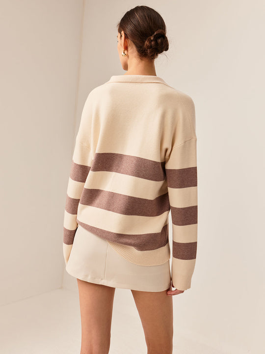 EB | Strickpullover Gestreiftes Design Lässige Passform