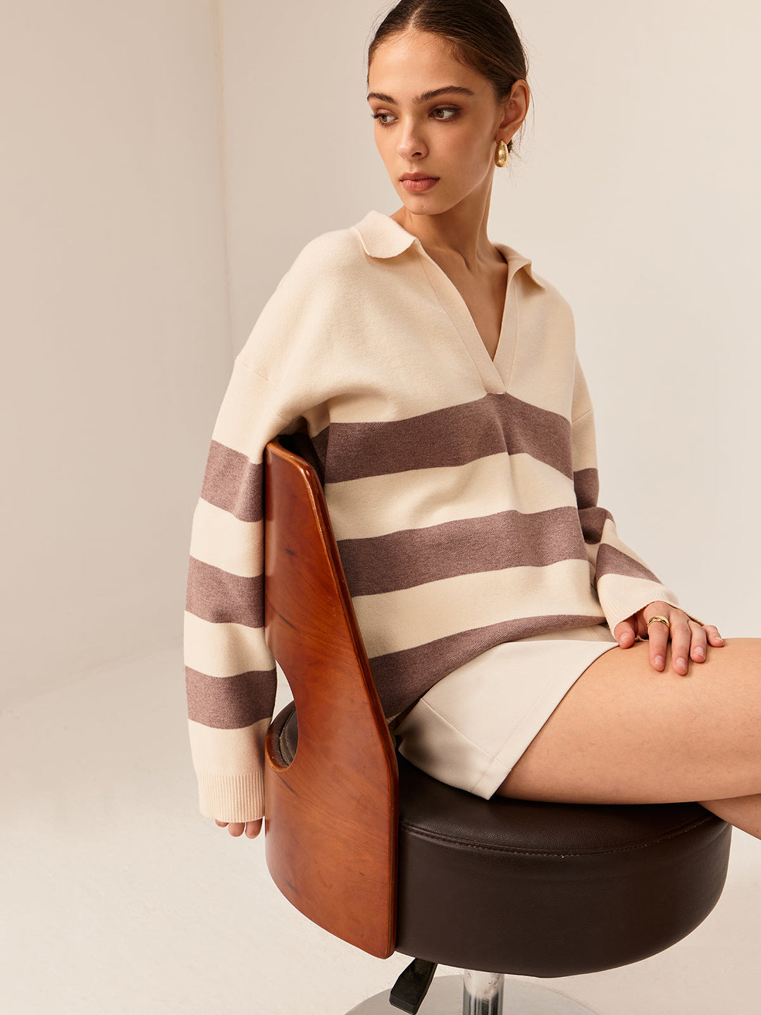 EB | Strickpullover Gestreiftes Design Lässige Passform