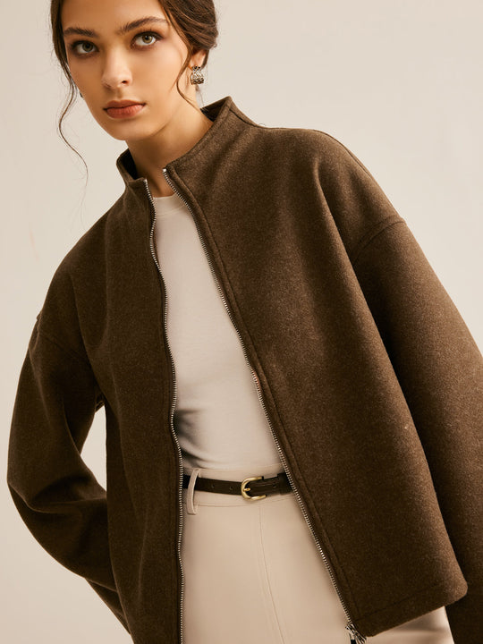 EB | Braune Reißverschlussjacke für Frauen