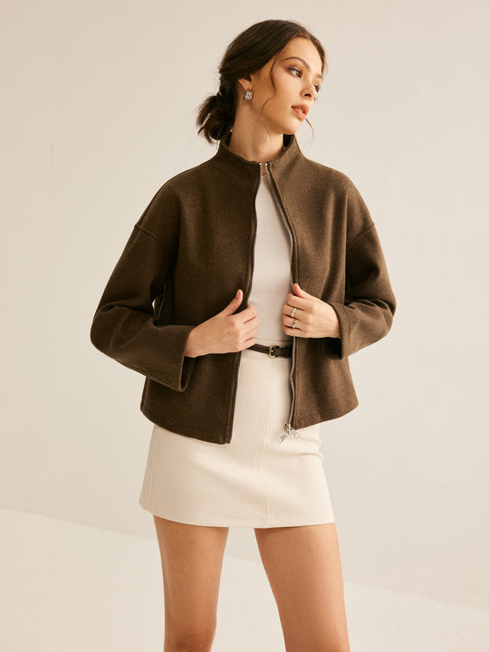 EB | Braune Reißverschlussjacke für Frauen