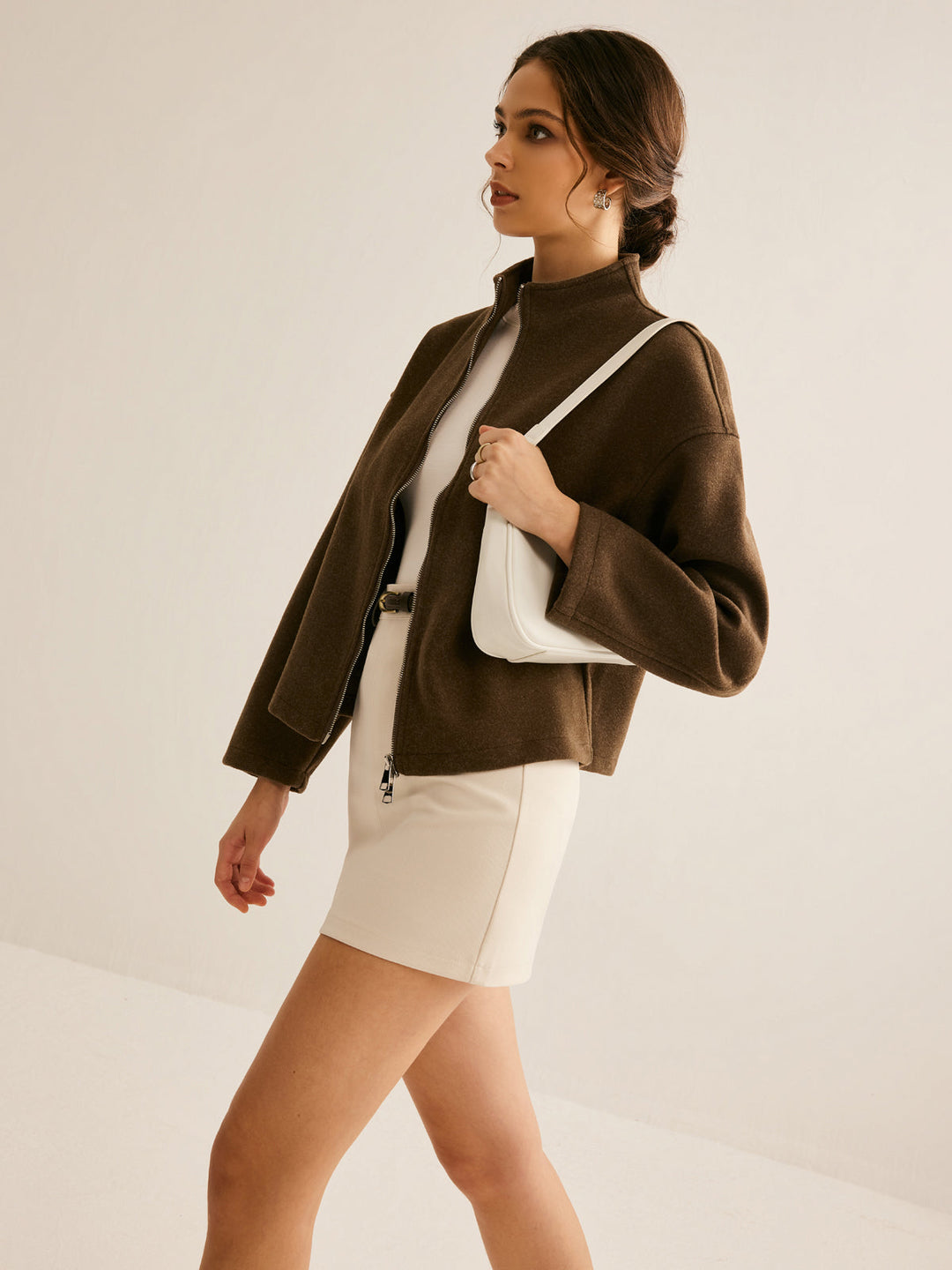 EB | Braune Reißverschlussjacke für Frauen