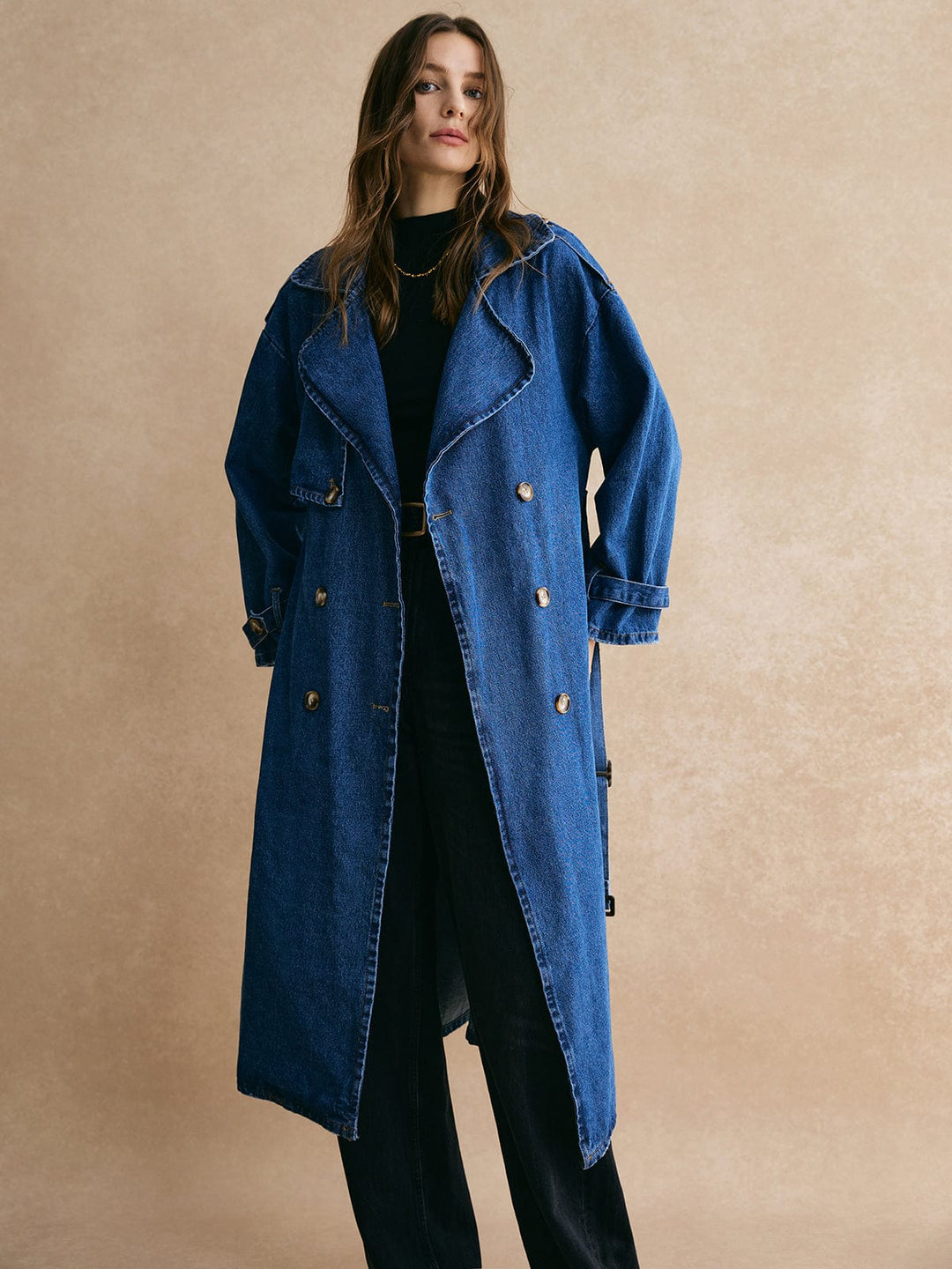 EB | Übergröße Denim Trenchcoat Trendig, Lässig & Zeitlos