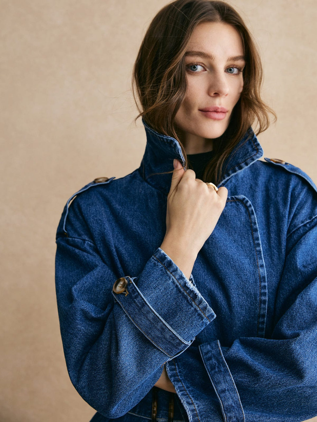 EB | Übergröße Denim Trenchcoat Trendig, Lässig & Zeitlos