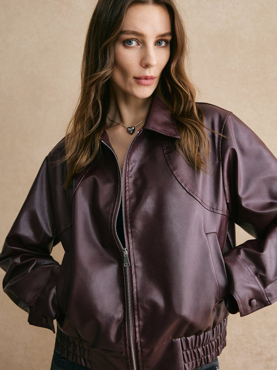 EB | Cropped Lederjacke Modern, Elegant & Zeitlos