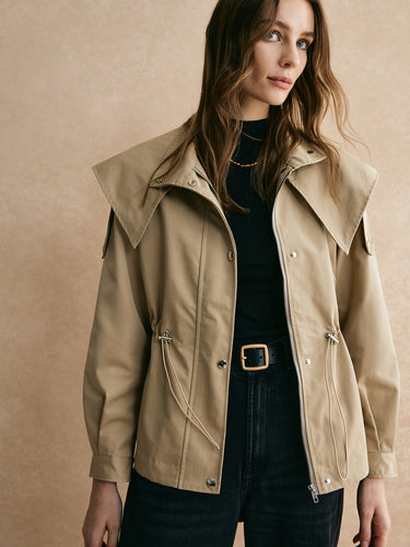 EB | Kurzer Trenchcoat mit verstellbarem Bund - Klassisch & Bequem