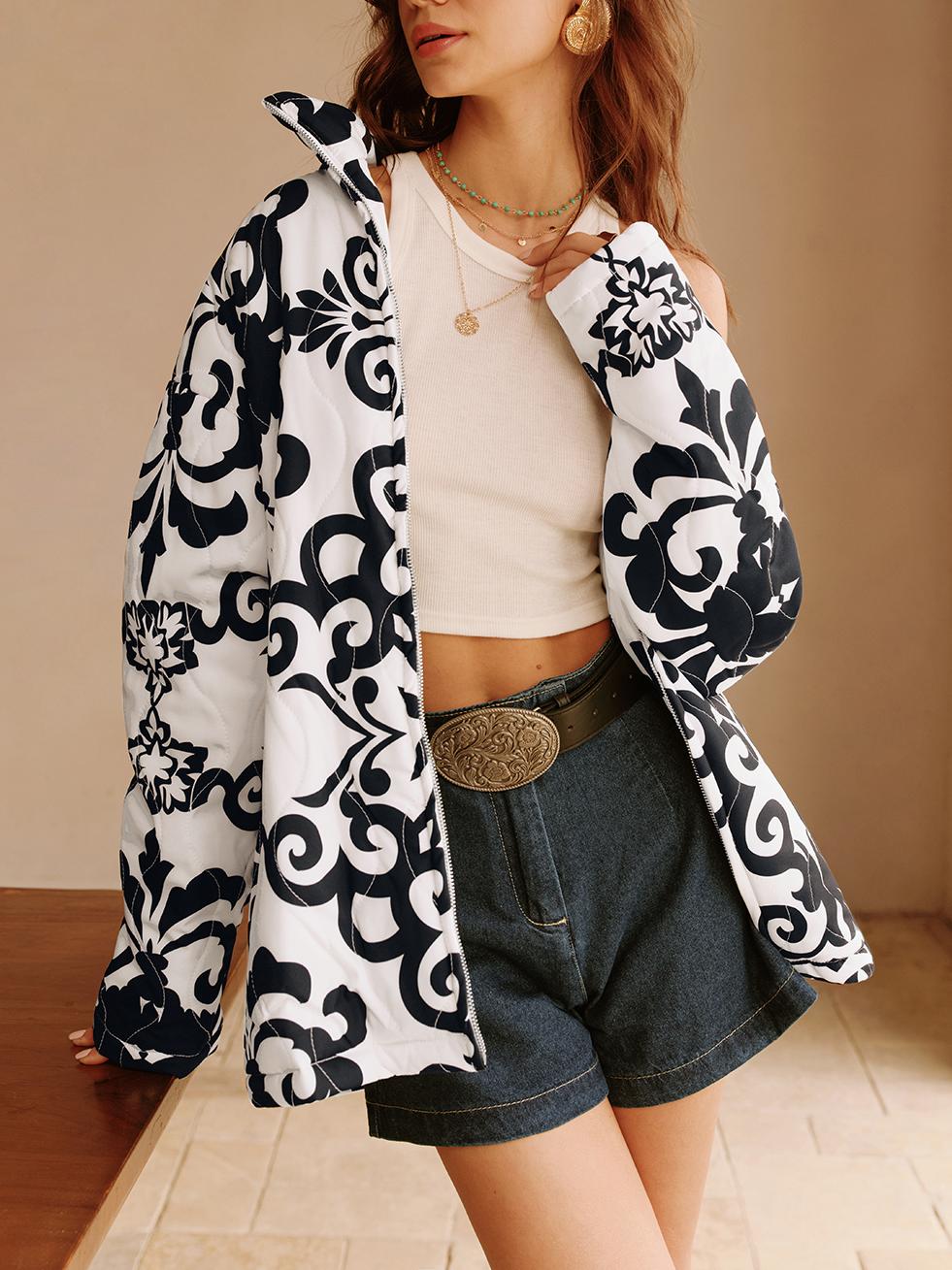 EB | Couture Bomberjacke mit Taschen und Regulärer Passform