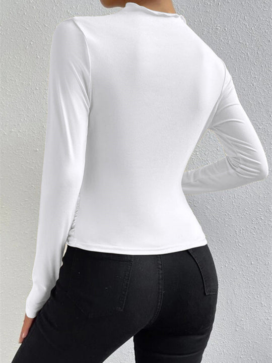 EB | Elegantes Ruching Langarmshirt