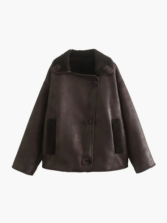 EB | Revers Kunstleder Warme Jacke