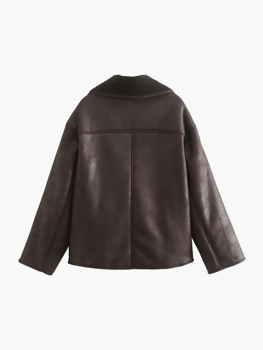 EB | Revers Kunstleder Warme Jacke