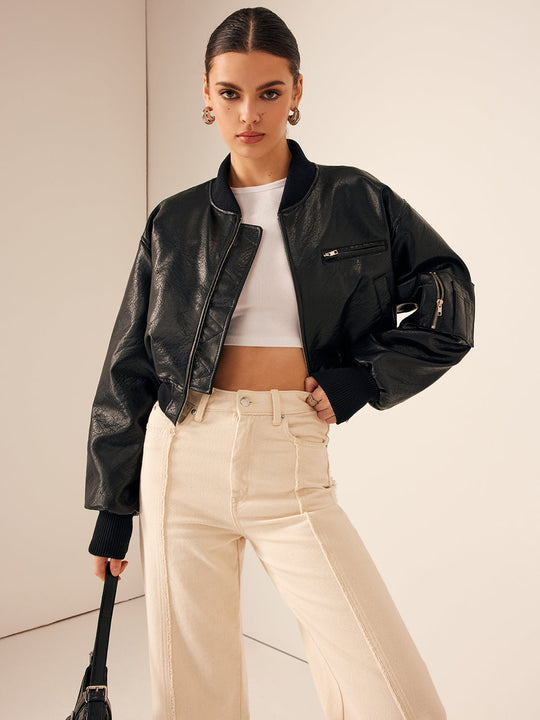 EB | Taschen PU Leder Kurze Jacke