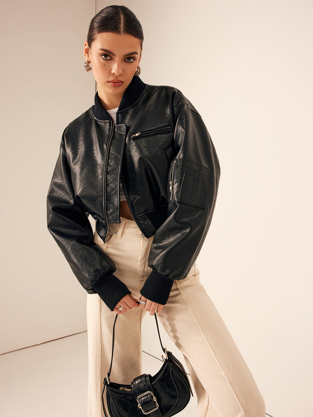 EB | Taschen PU Leder Kurze Jacke