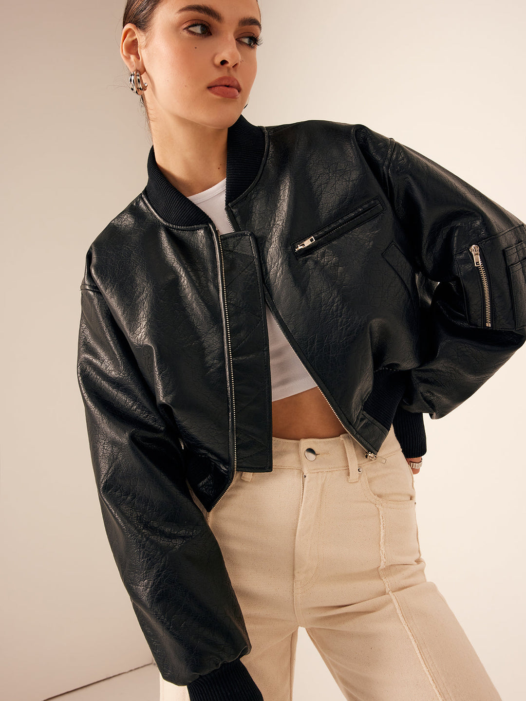 EB | Taschen PU Leder Kurze Jacke