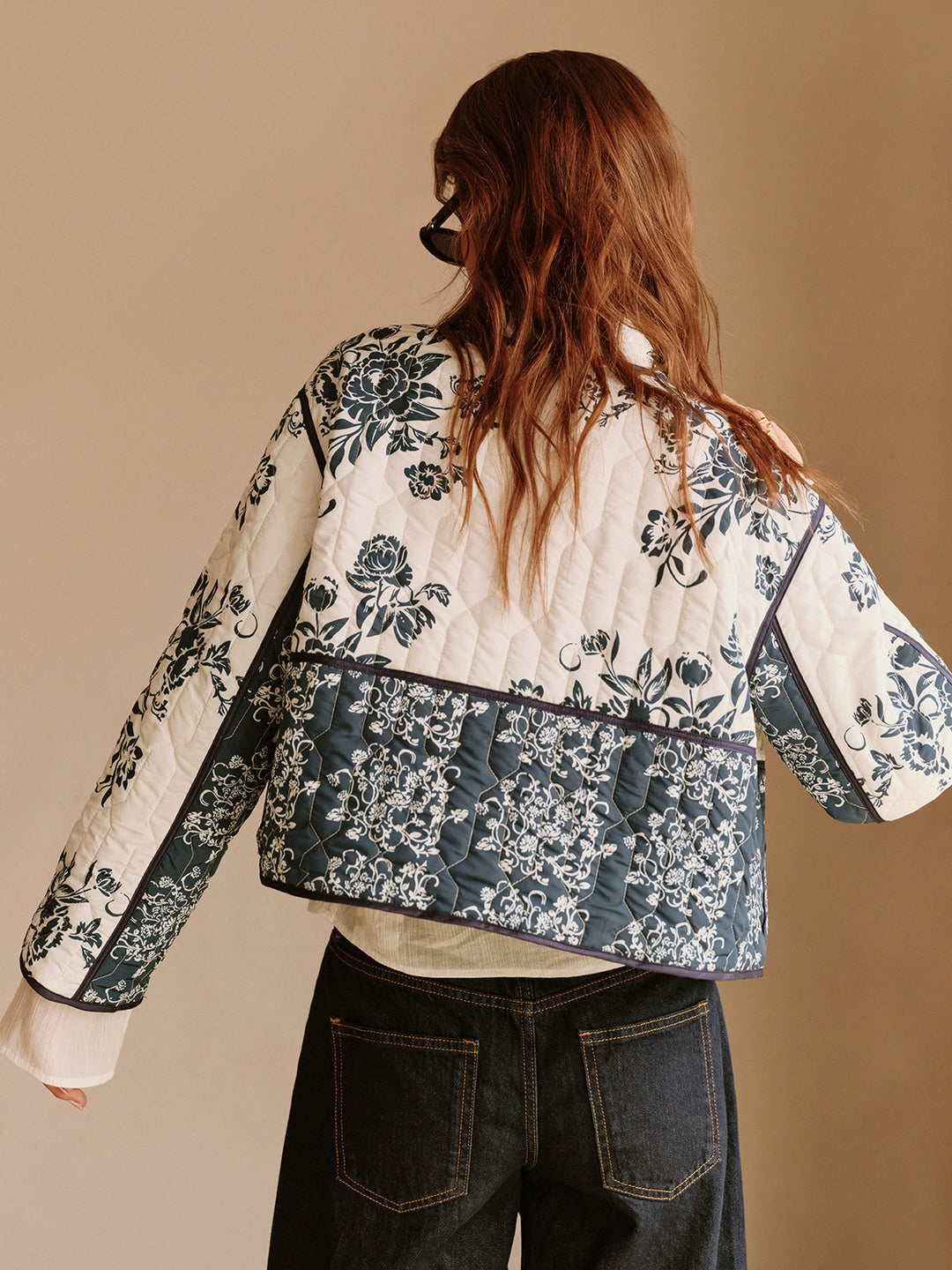 EB | Couture Boheme Gedruckter Reißverschluss Lockerer Mantel Reguläre Passform Essentiell
