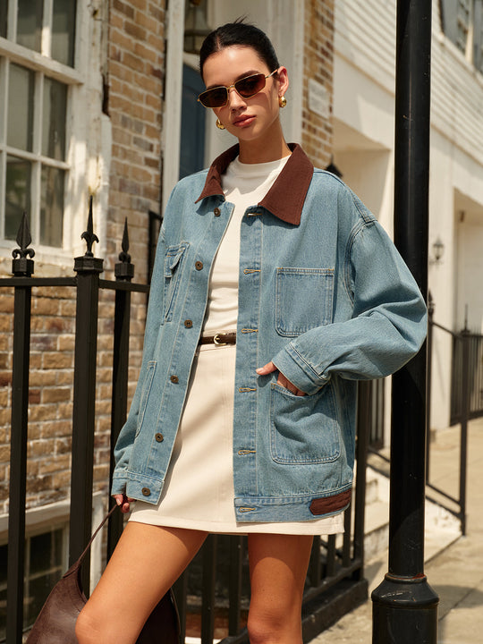 EB | Kragen Vielseitige Denimjacke