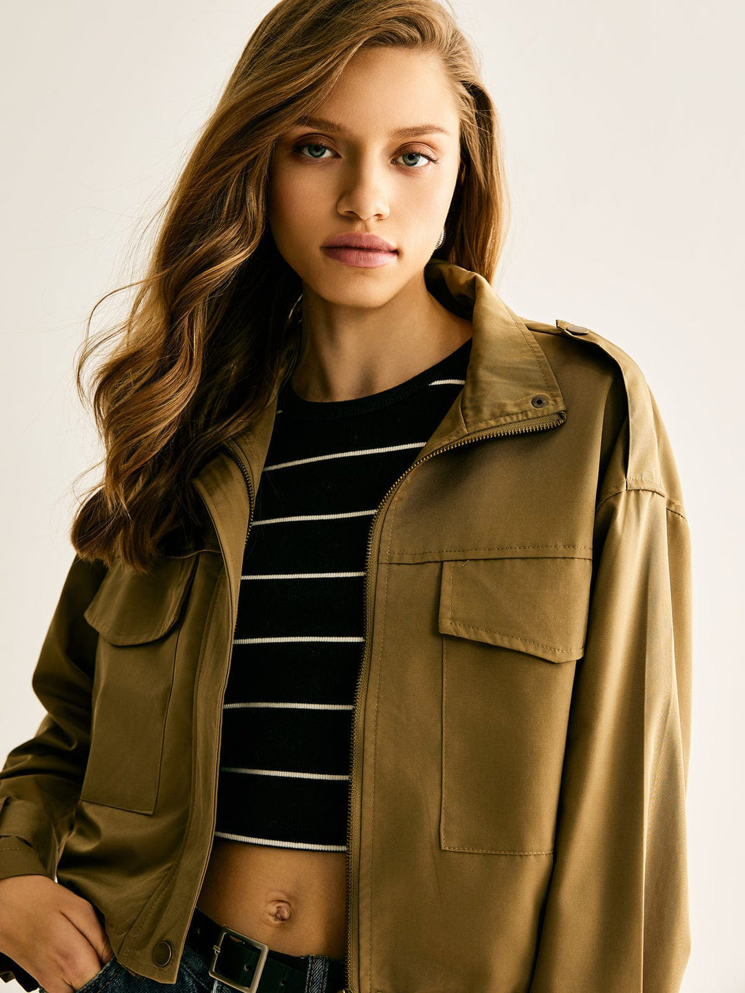 EB | Cropped Utility Jacke Lässig, Modern & Vielseitig