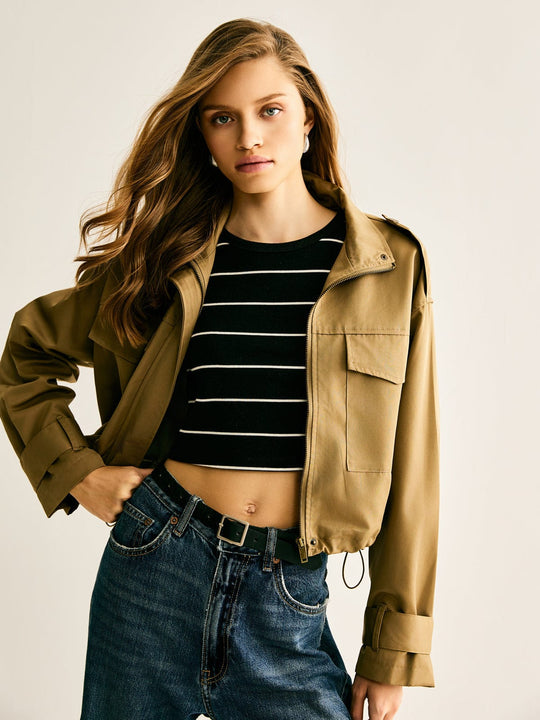 EB | Cropped Utility Jacke Lässig, Modern & Vielseitig