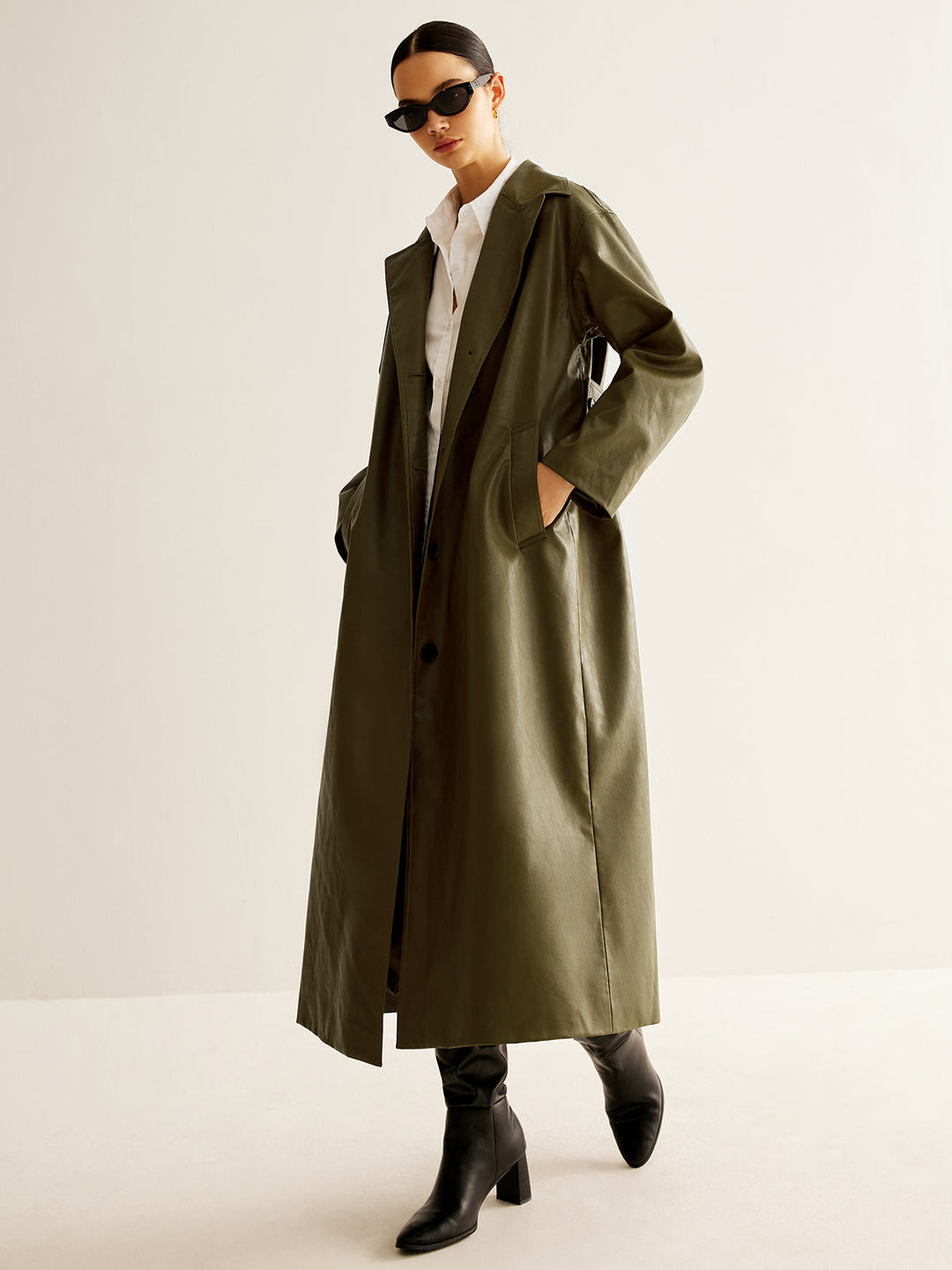 EB | Kunstleder Lange Jacke