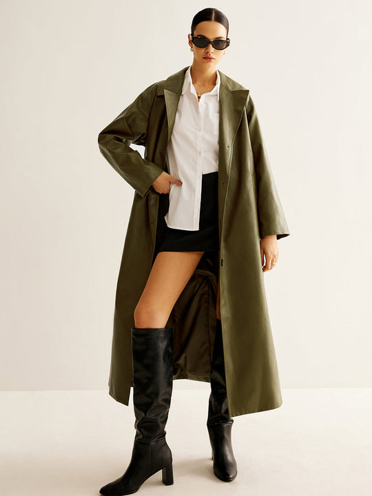 EB | Kunstleder Lange Jacke