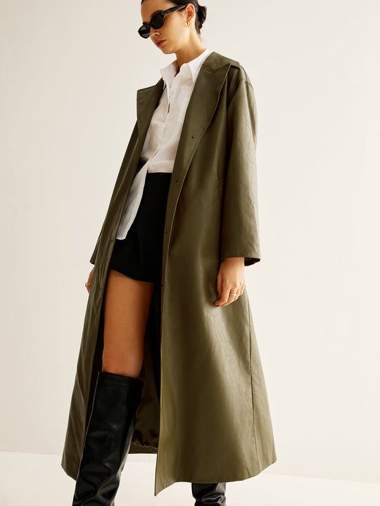 EB | Kunstleder Lange Jacke