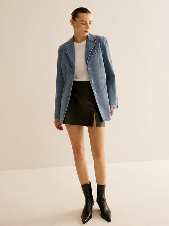 EB | Denimjacke mit Knopfverschluss Klassischer Schnitt Lässig und Vielseitig