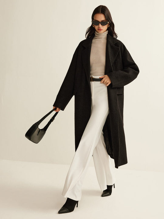 EB | Schwarzer Klassischer Trenchcoat
