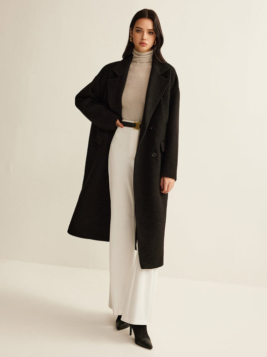 EB | Schwarzer Klassischer Trenchcoat