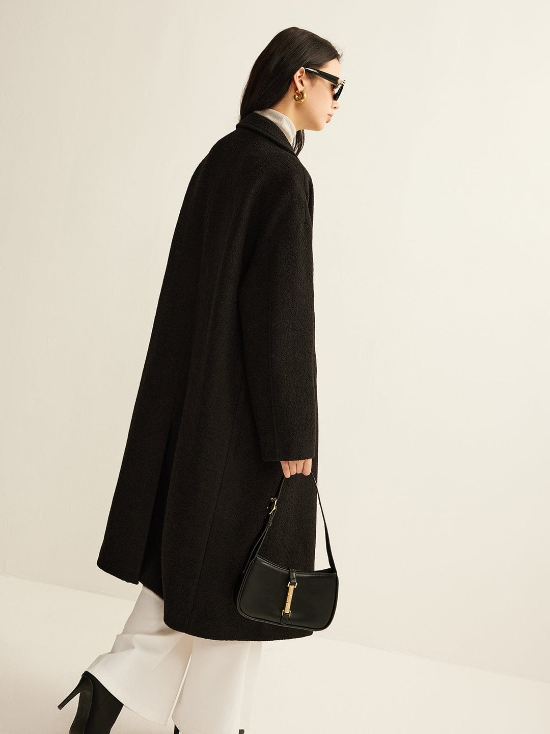 EB | Schwarzer Klassischer Trenchcoat