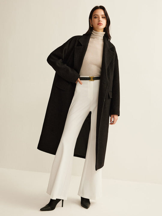 EB | Schwarzer Klassischer Trenchcoat