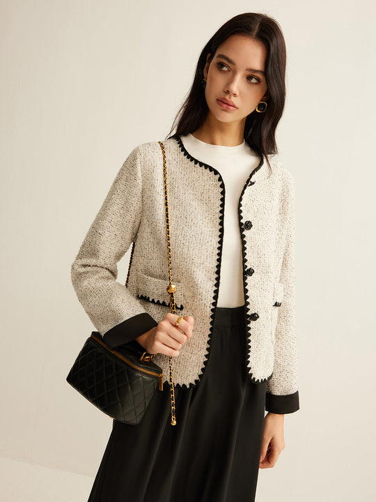 EB | Trim Tweed Kurze Jacke