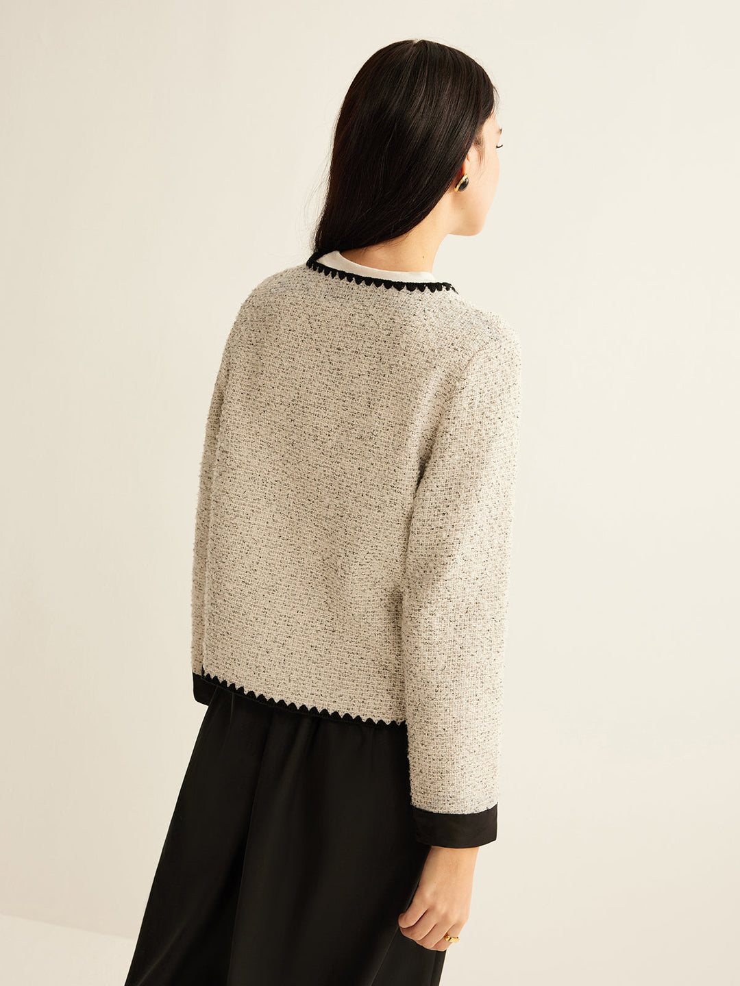 EB | Trim Tweed Kurze Jacke